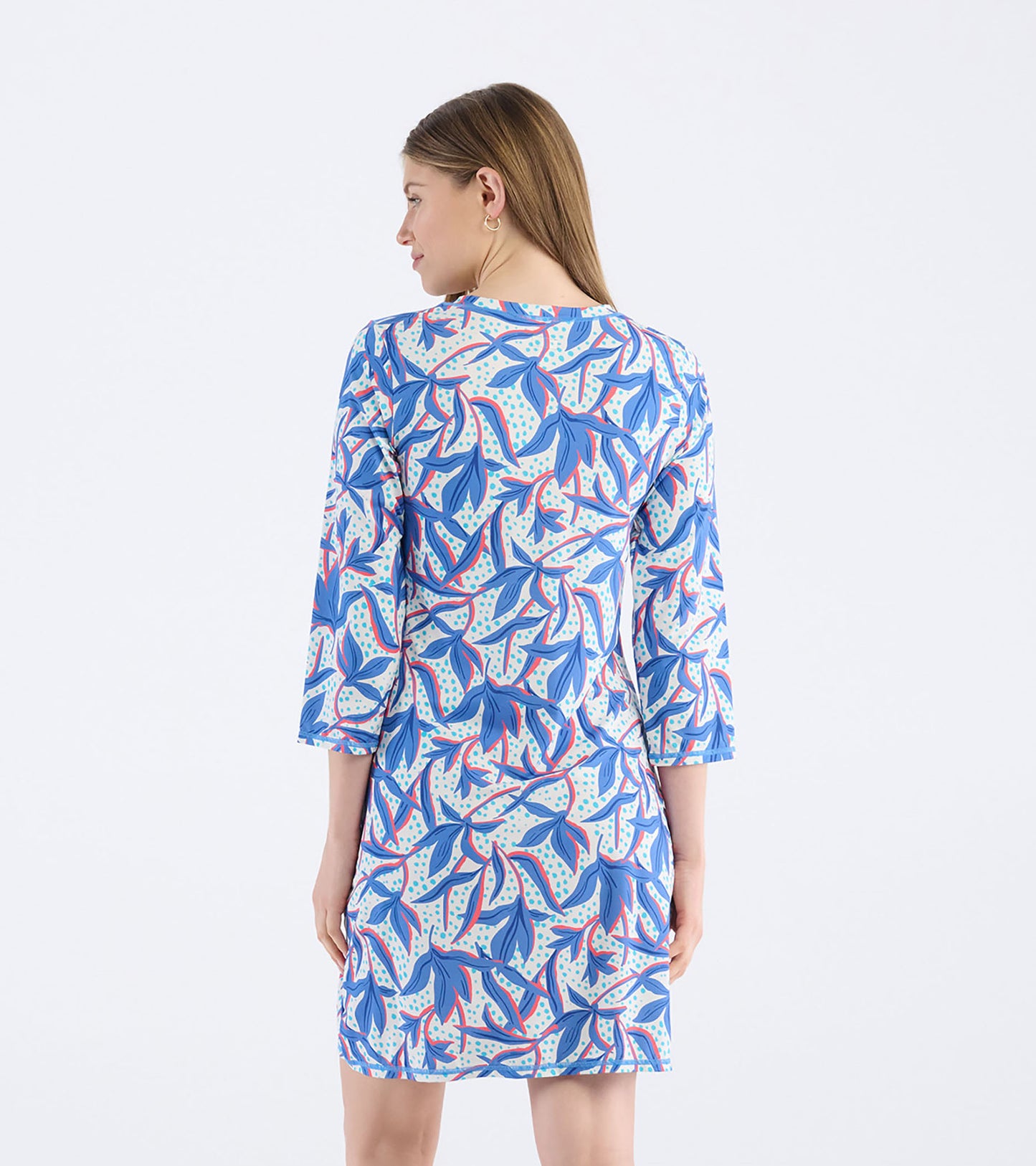 Robe à encolure crantée – Fleurs à feuilles