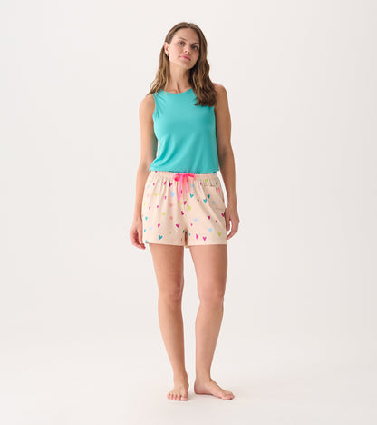 Women's Jelly Bean Hearts Polyknit Pajamas Shorts