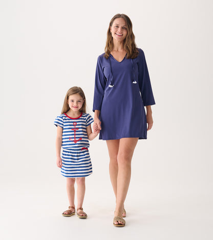 Robe de plage – Bleu patriote