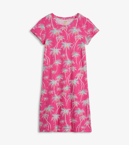 Robe t-shirt à encolure ronde – Palmiers