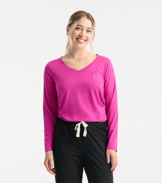 Women's Rose Violet Polyknit Long Sleeve T-Shirt