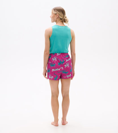 Women's Cheetah Polyknit Pajama Shorts