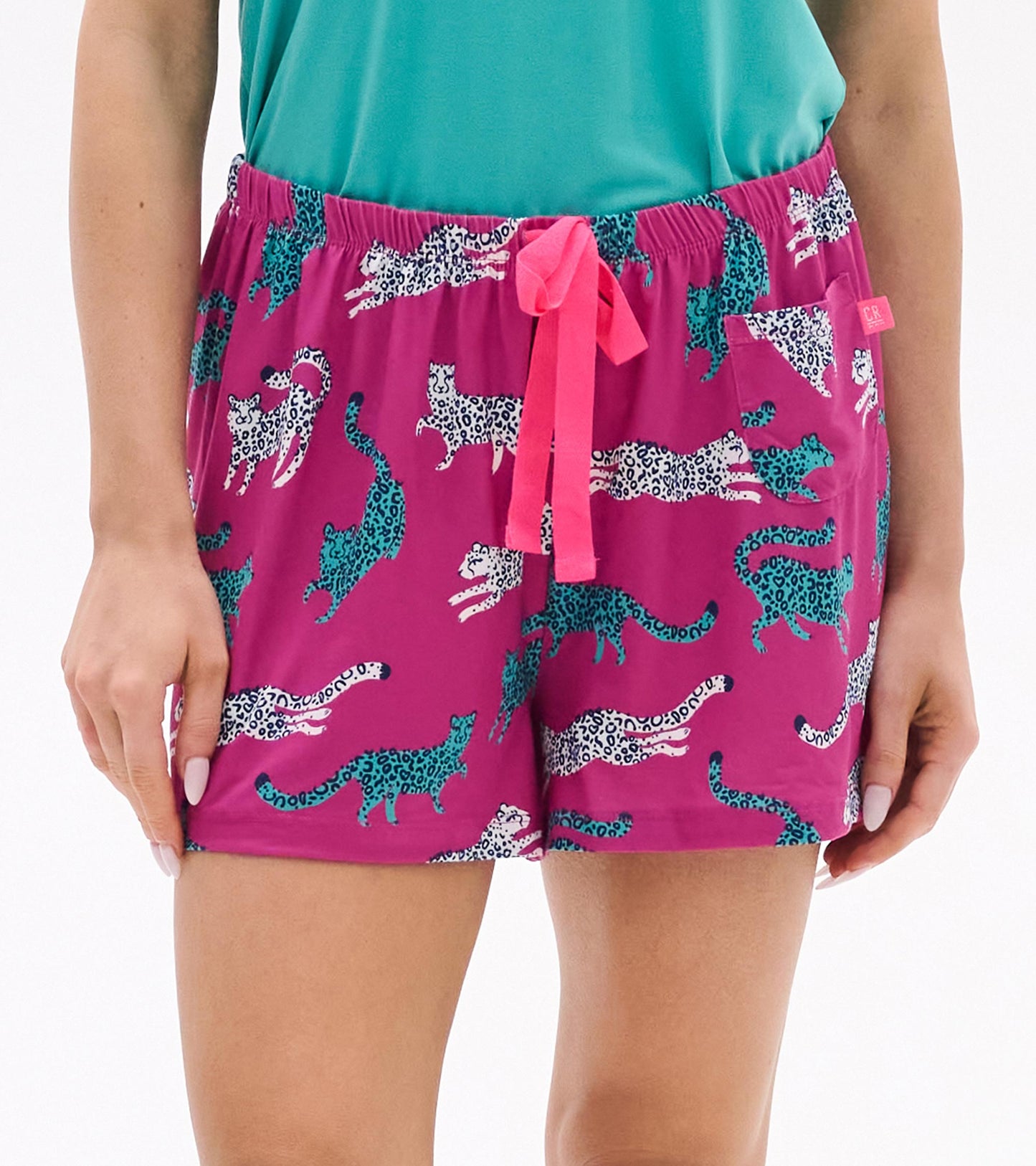 Women's Cheetah Polyknit Pajama Shorts