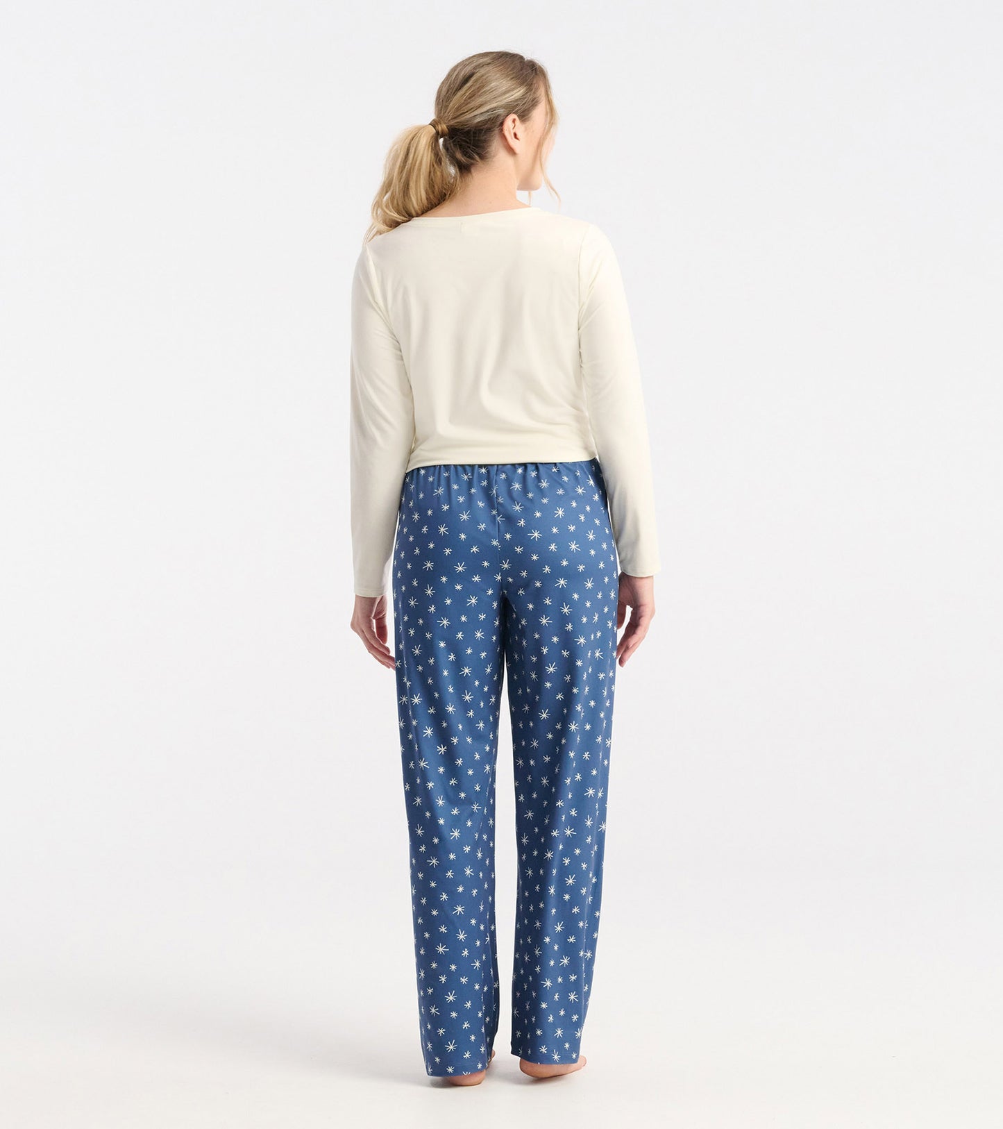 Women's Blue Snowflakes Polyknit Pajamas Pants