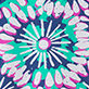 View Women's Sundial Mandala Seaside Beach Dress - Purple and blue radial pattern with pink teardrop shapes