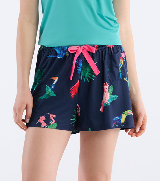 Short de pyjama pour femme – Oiseaux exotiques