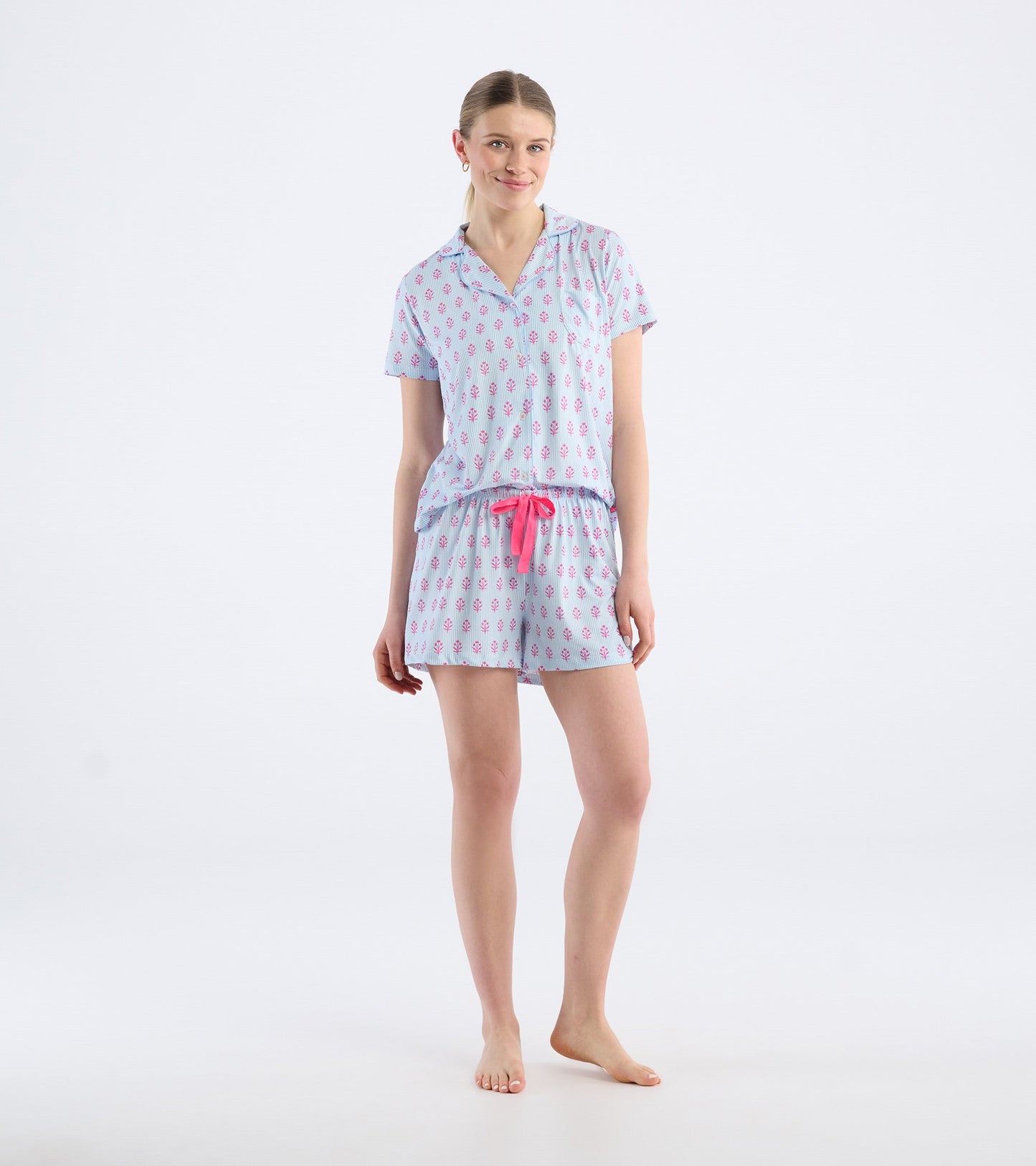 Chemise et short de pyjama pour femme – Fleurs sauvages