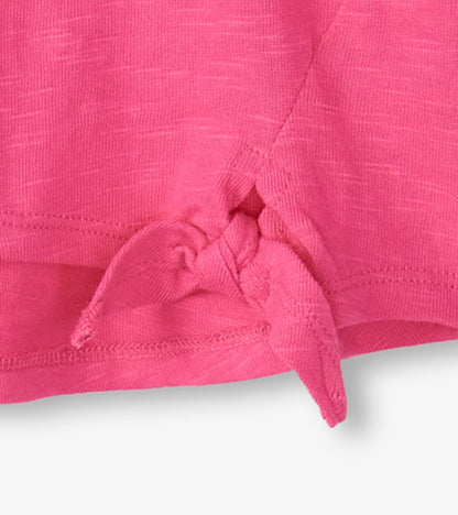 T-shirt noué sur le devant – Cœur de chiffon