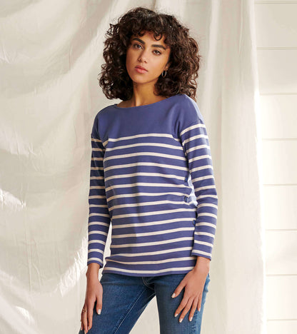Ali Breton Top - Indigo Stripes