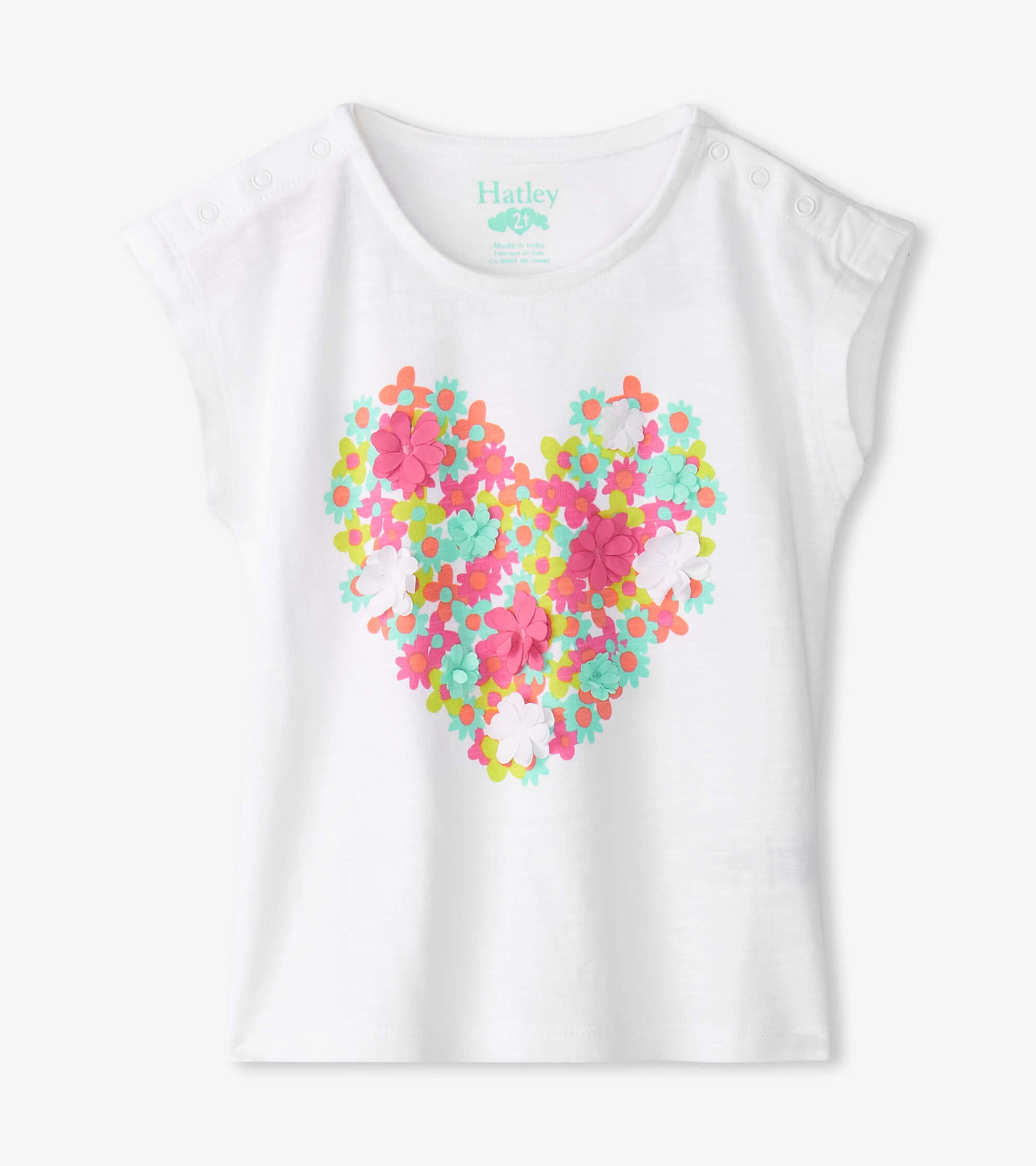 Baby Toddler Girls Chiffon Heart Snap Button Shirt