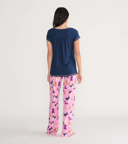 T-shirt à encolure en V pour femme – Chiot « Well Bred »