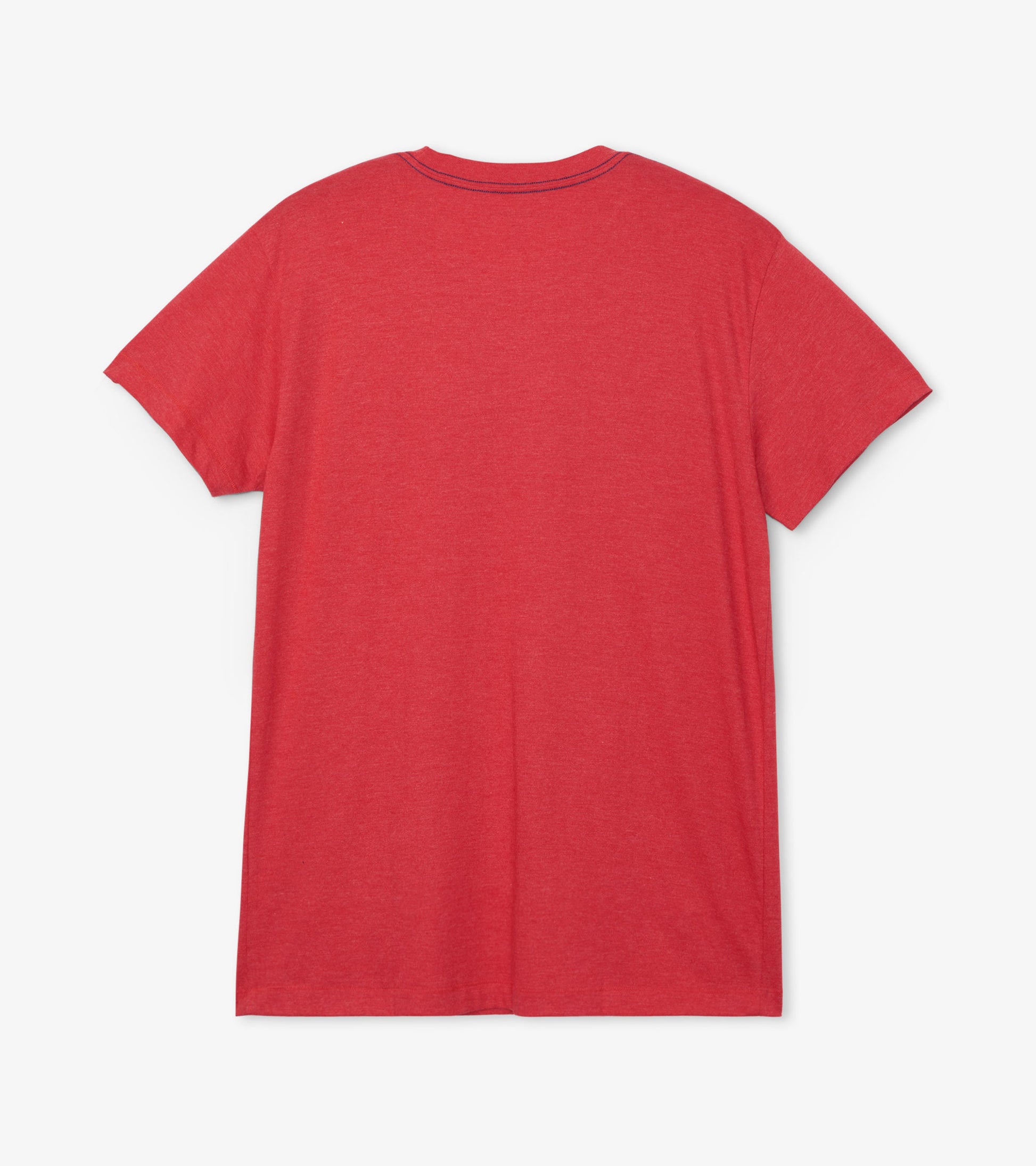 Red short-sleeve men's tee with a relaxed fit, featuring a smooth texture and simple design.