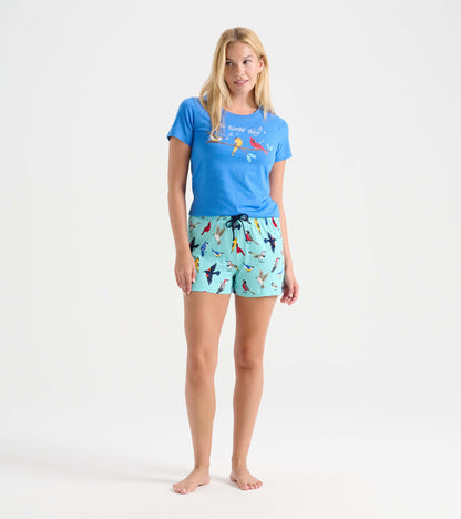 Backyard Birds Women's Cotton Sleep Shorts