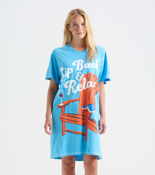 Chemise de nuit pour femme – Fauteuil Muskoka « Sip Back and Relax »