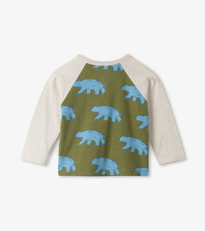 T-shirt à manches raglan pour bébé – Ours bleus