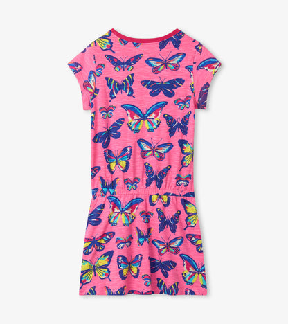 Vibrant Butterflies Drop Waist Dress