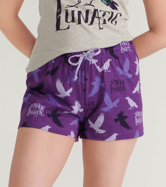 Caleçon de nuit pour femme – Corbeau « Raven Lunatic »