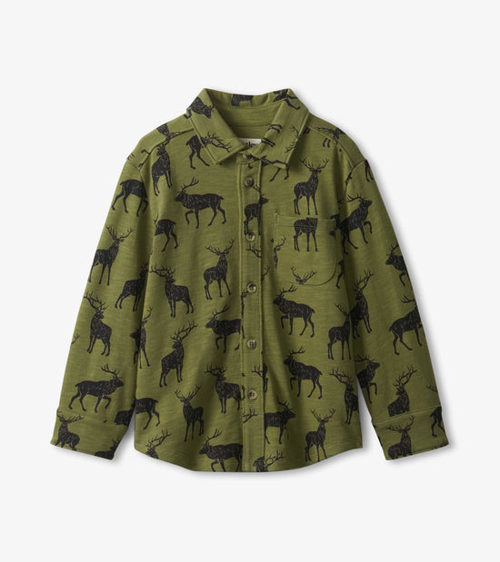 hatley Chemise boutonnée en jersey – Wapitis majestueux