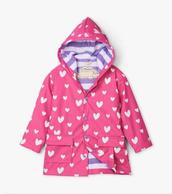 hatley Imperméable à couleur changeante – Cœurs doux
