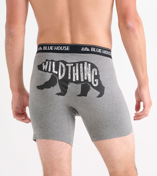 Caleçon boxeur pour homme – Ours noir « Wild Thing »