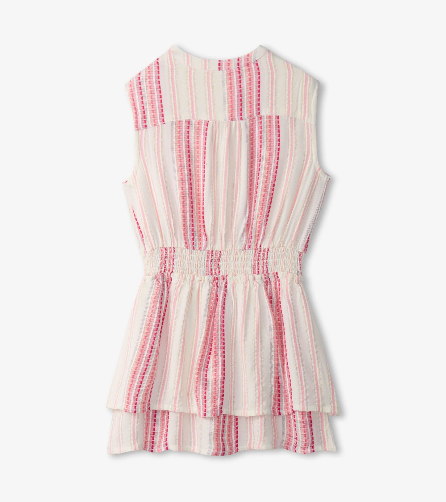 Robe à taille froncée – Ruban à rayures