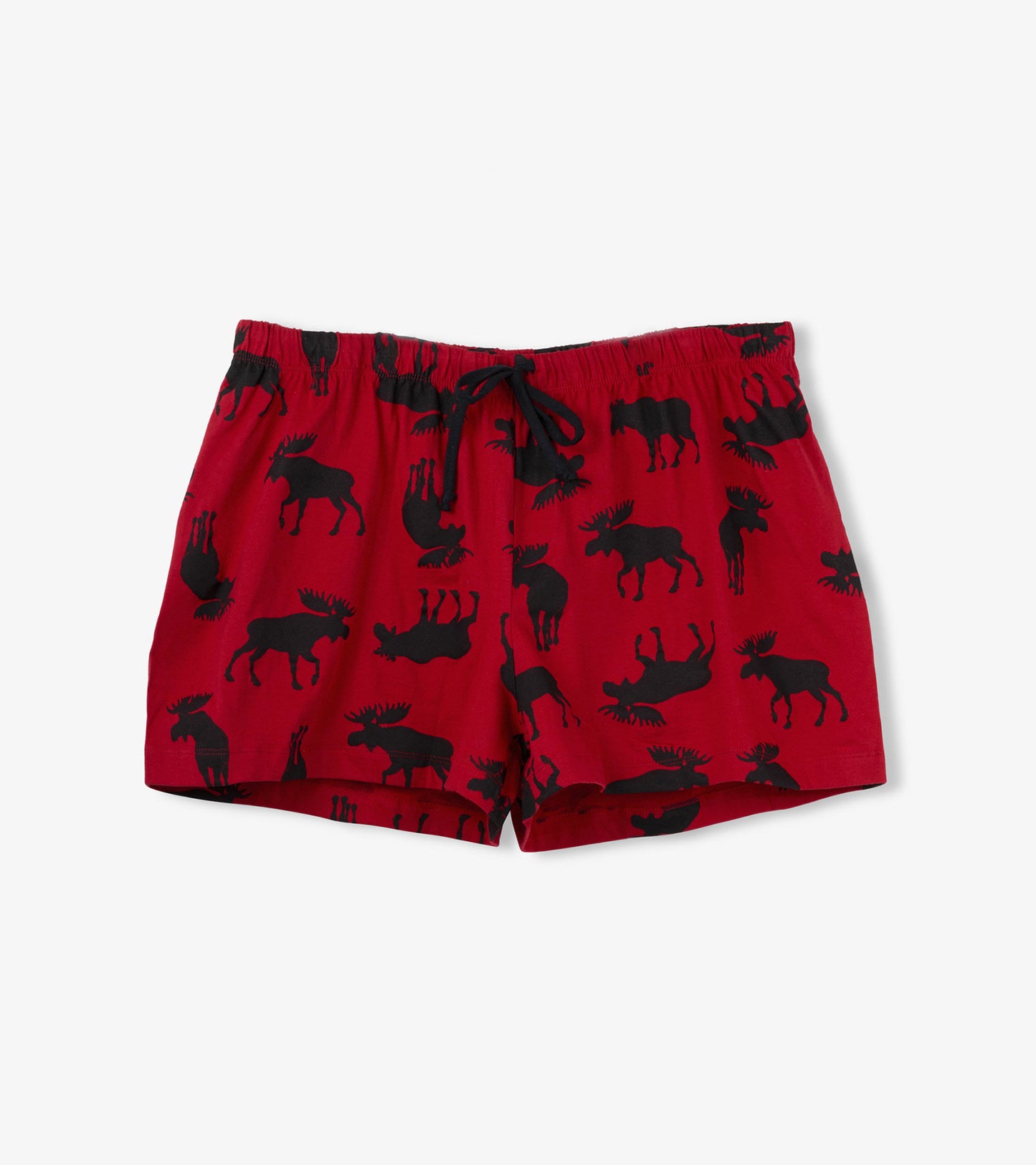Moose on Red Women's Cotton Sleep Shorts