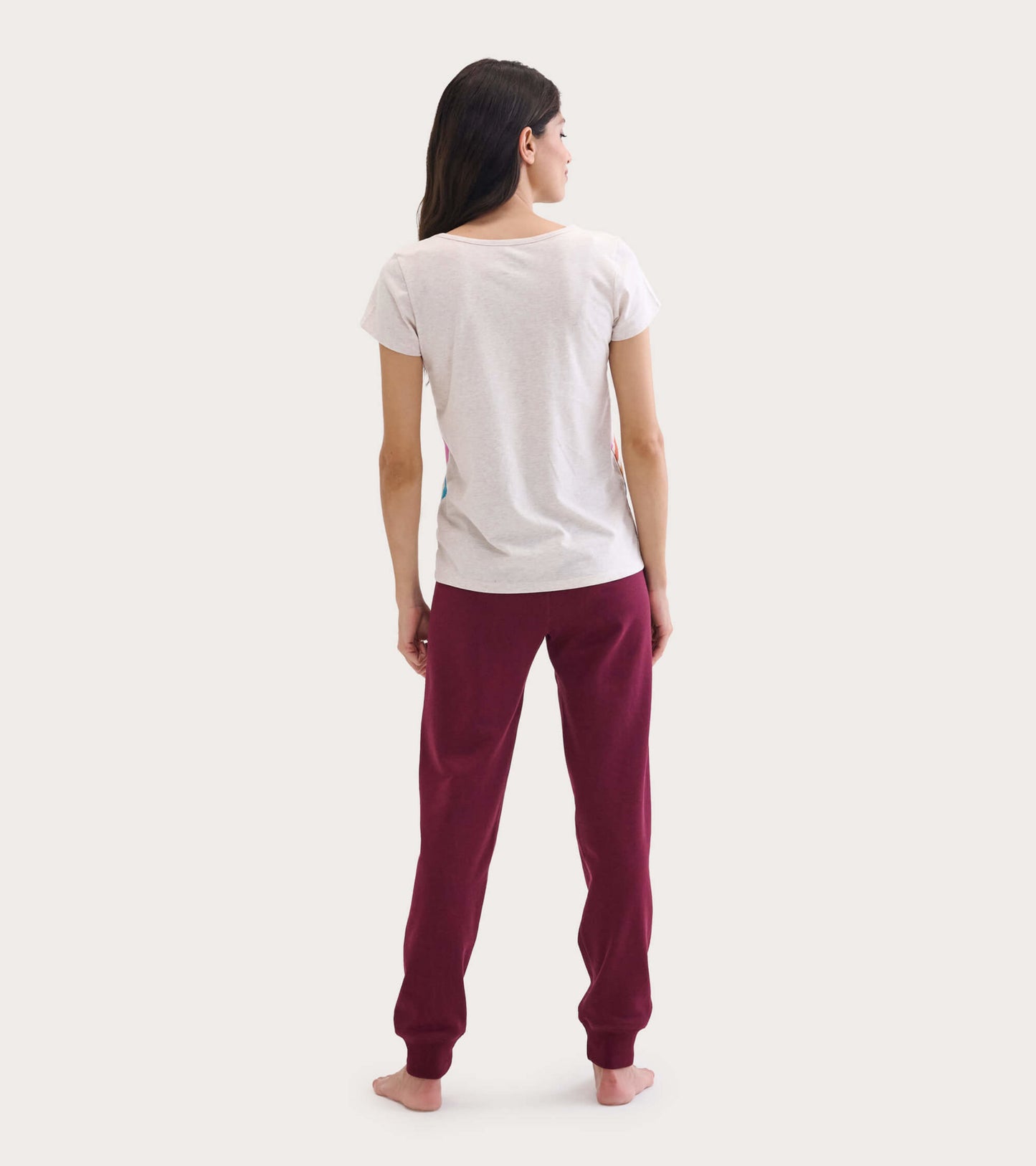 T-shirt en jersey flammé pour femme, collection Heritage – Soleil et arc-en-ciel