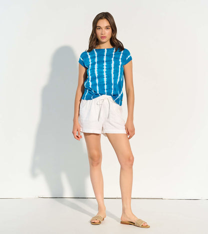 Piper Knit Tee - Mykonos Blue