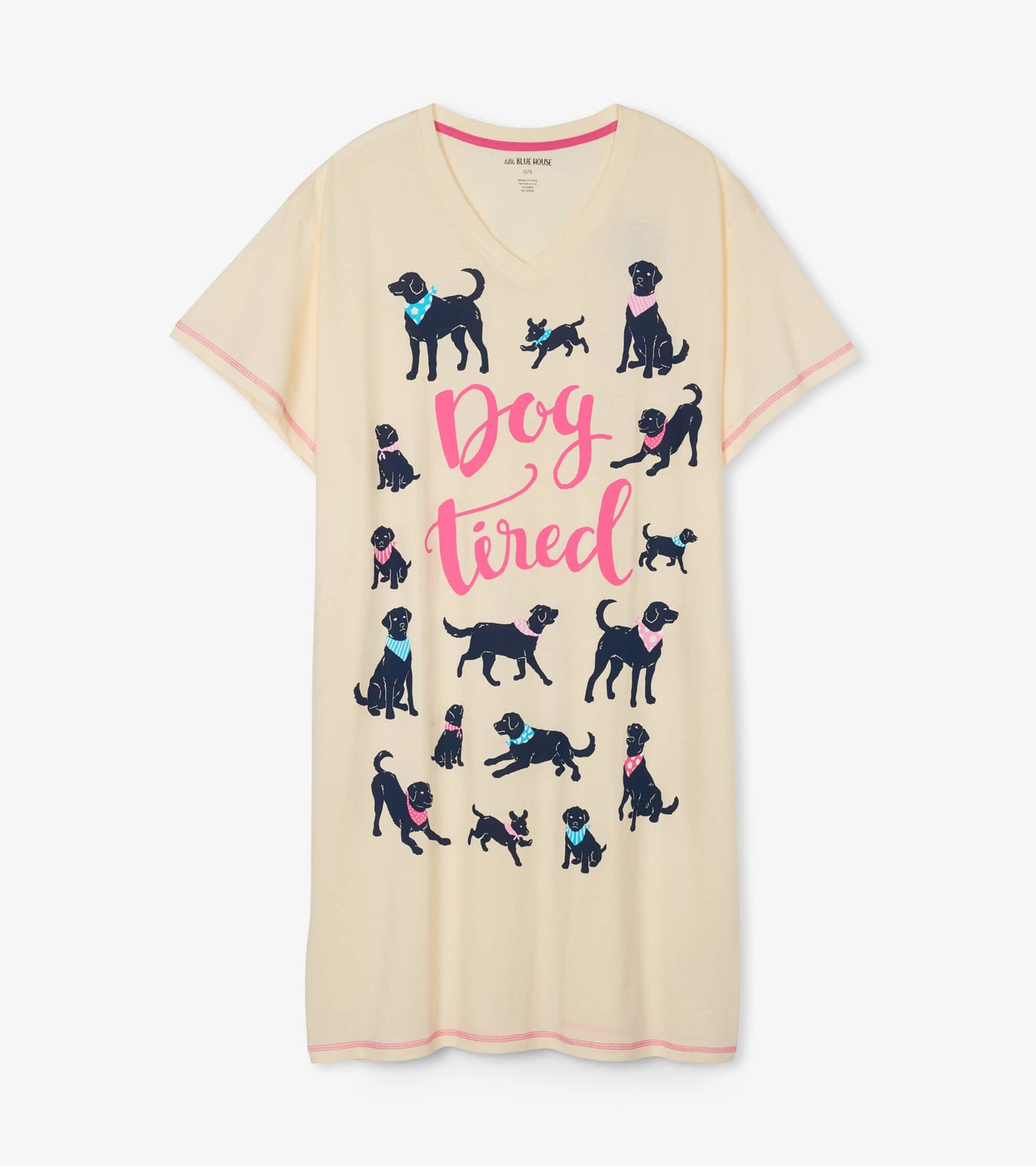 Chemise de nuit pour femme – Labradors à bandana « Dog Tired »