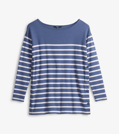 Ali Breton Top - Indigo Stripes