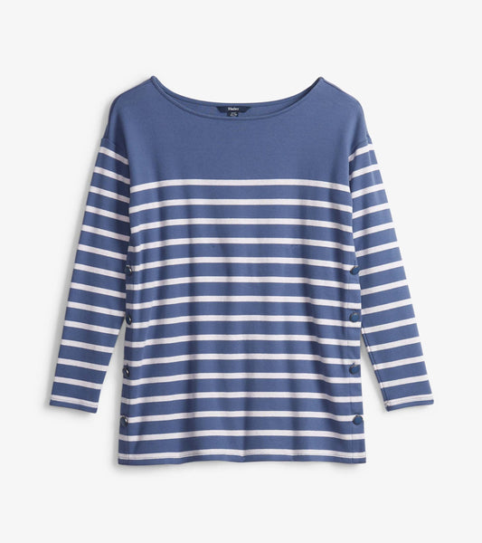 Ali Breton Top - Indigo Stripes