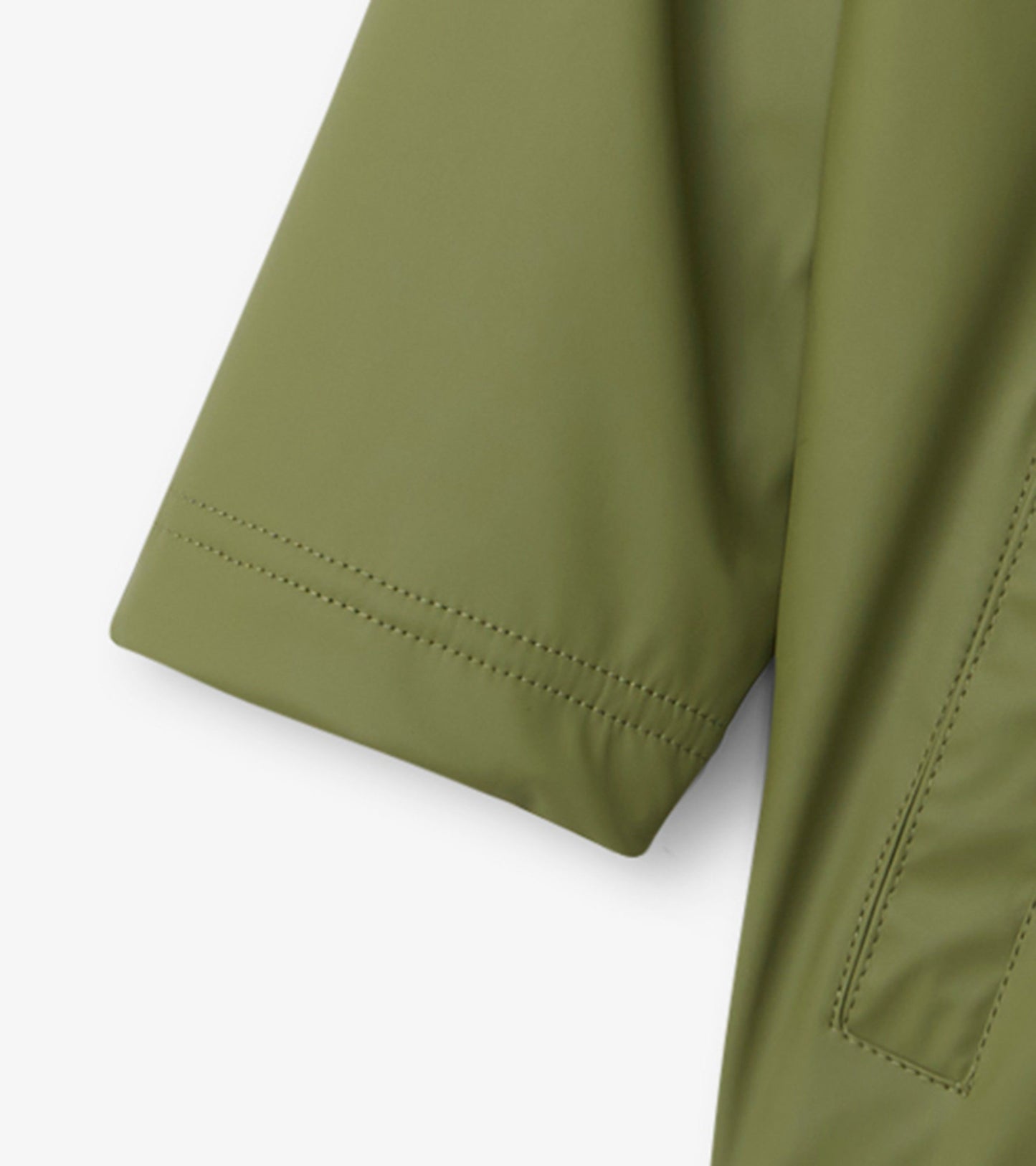 Boys Forest Green Zip-Up Rain Jacket