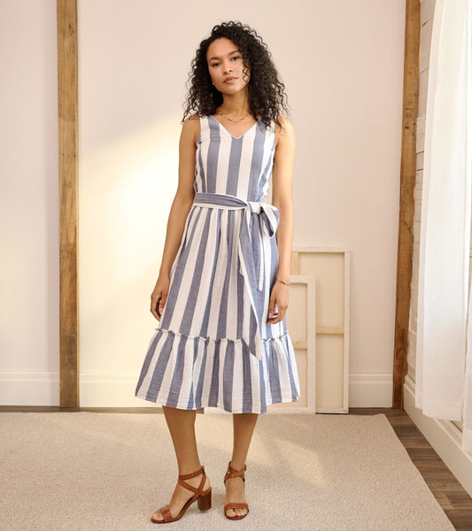 Robe mi-longue Sydney – Rayures estivales