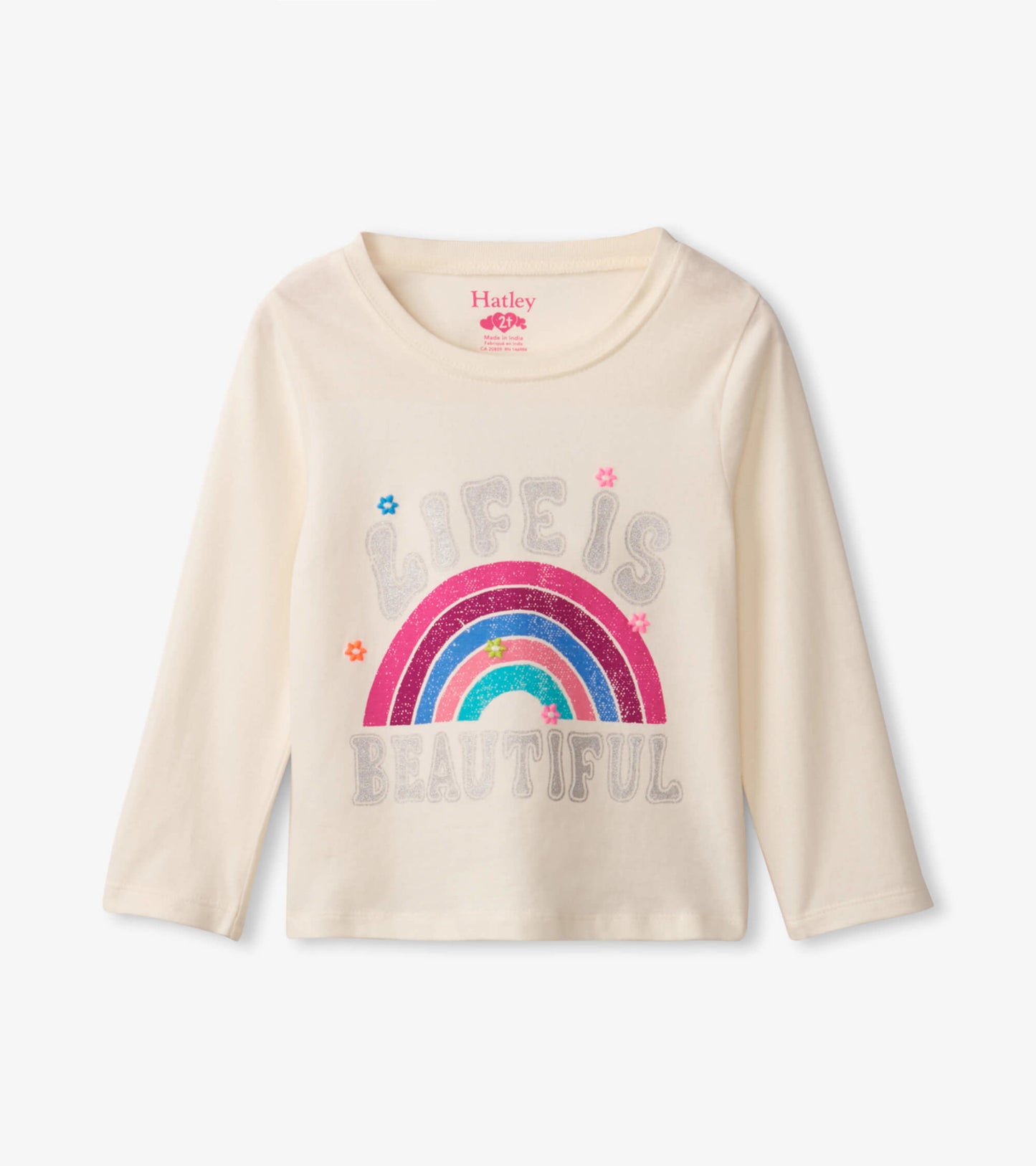 T-shirt froncé au dos – Arc-en-ciel