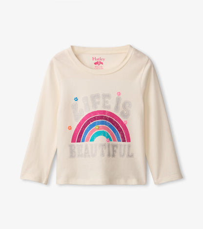 T-shirt froncé au dos – Arc-en-ciel