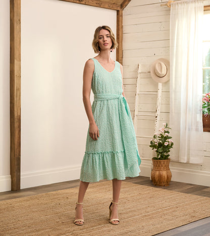 Robe mi-longue Sydney – Verre biseauté à motif vichy