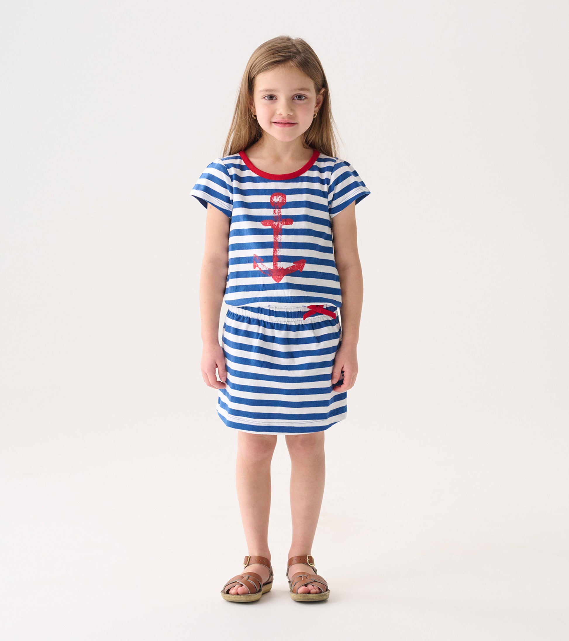 Girls Nautical Stripes T-Shirt Dress Girls Nautical Stripes T-Shirt Dress