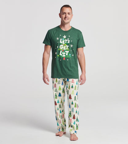 Pantalon de pyjama en jersey pour homme – Sapins de Noël
