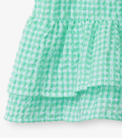 Robe froncée en seersucker – Vichy