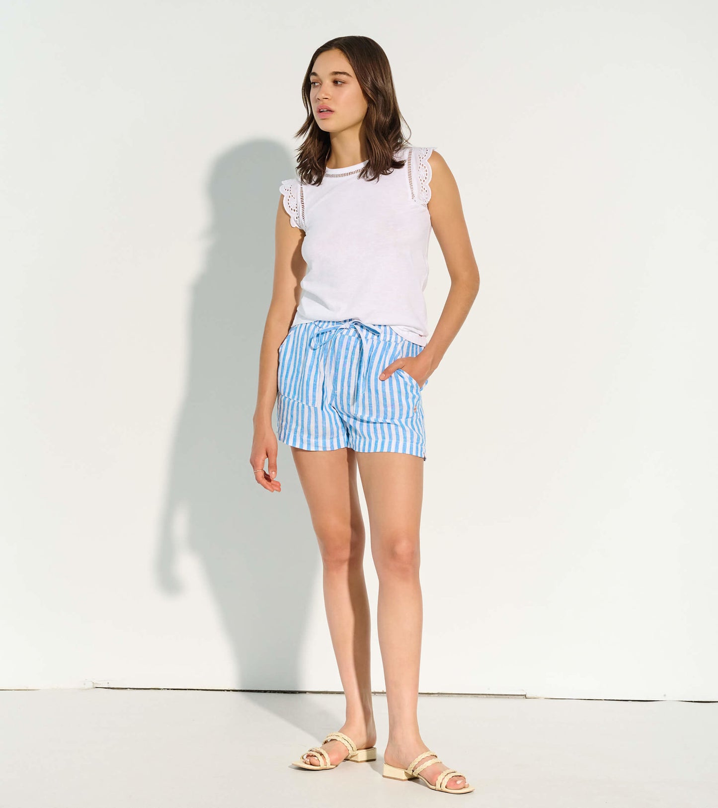 Everywhere Shorts - French Blue Stripes