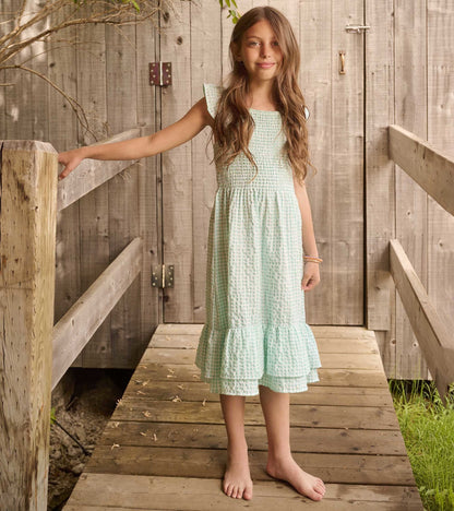 Robe froncée en seersucker – Vichy