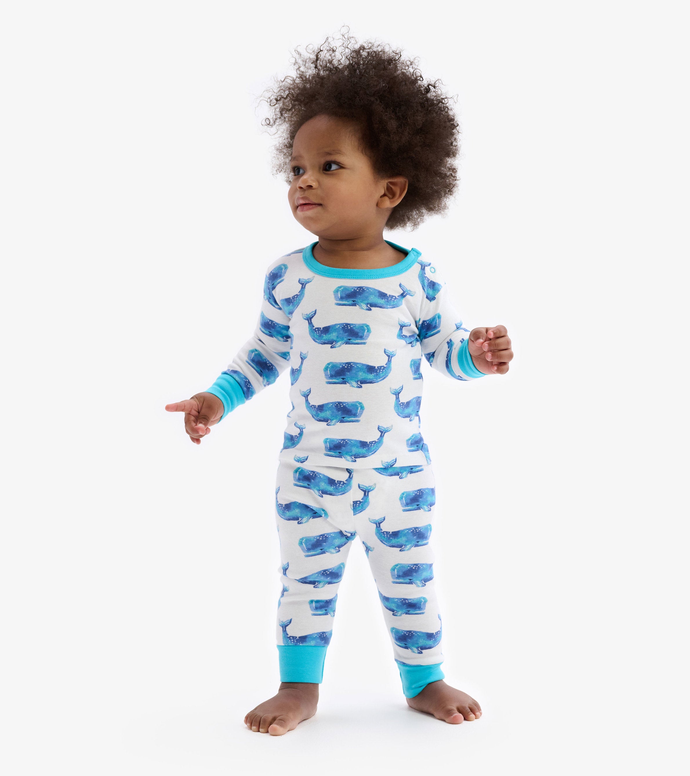 HATLEY Baby Boys White Whale Pyjamas