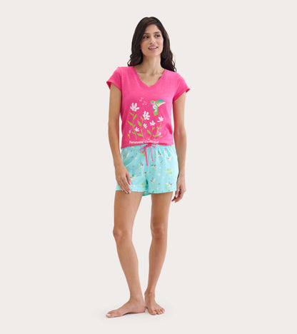 T-shirt à encolure en V pour femme – Colibri