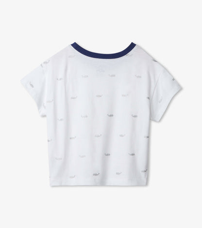 Nautical Anchors Pleated Slouchy Tee