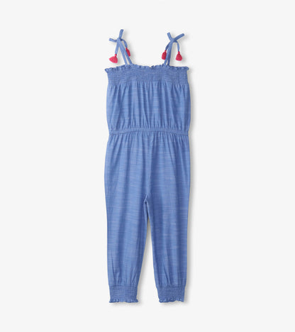 Combipantalon froncé en chambray –