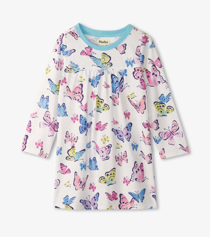 Robe de nuit à manches longues – Gros papillons