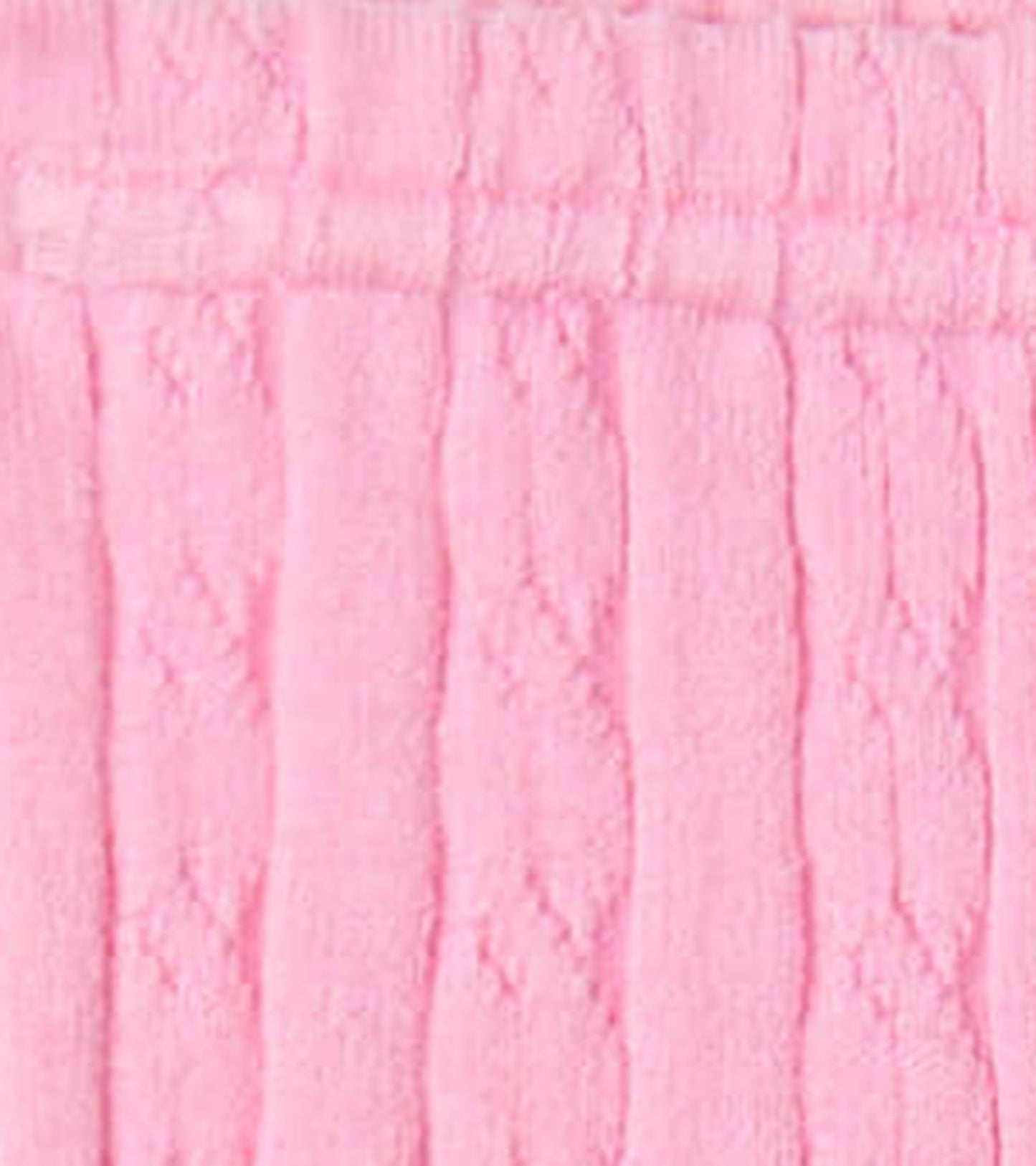 Baby pink cable knit leggings with a soft texture, suitable for infants aged 0-24 months.