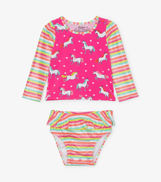 hatley Maillot protecteur deux pièces pour bébé – Licornes cabrées