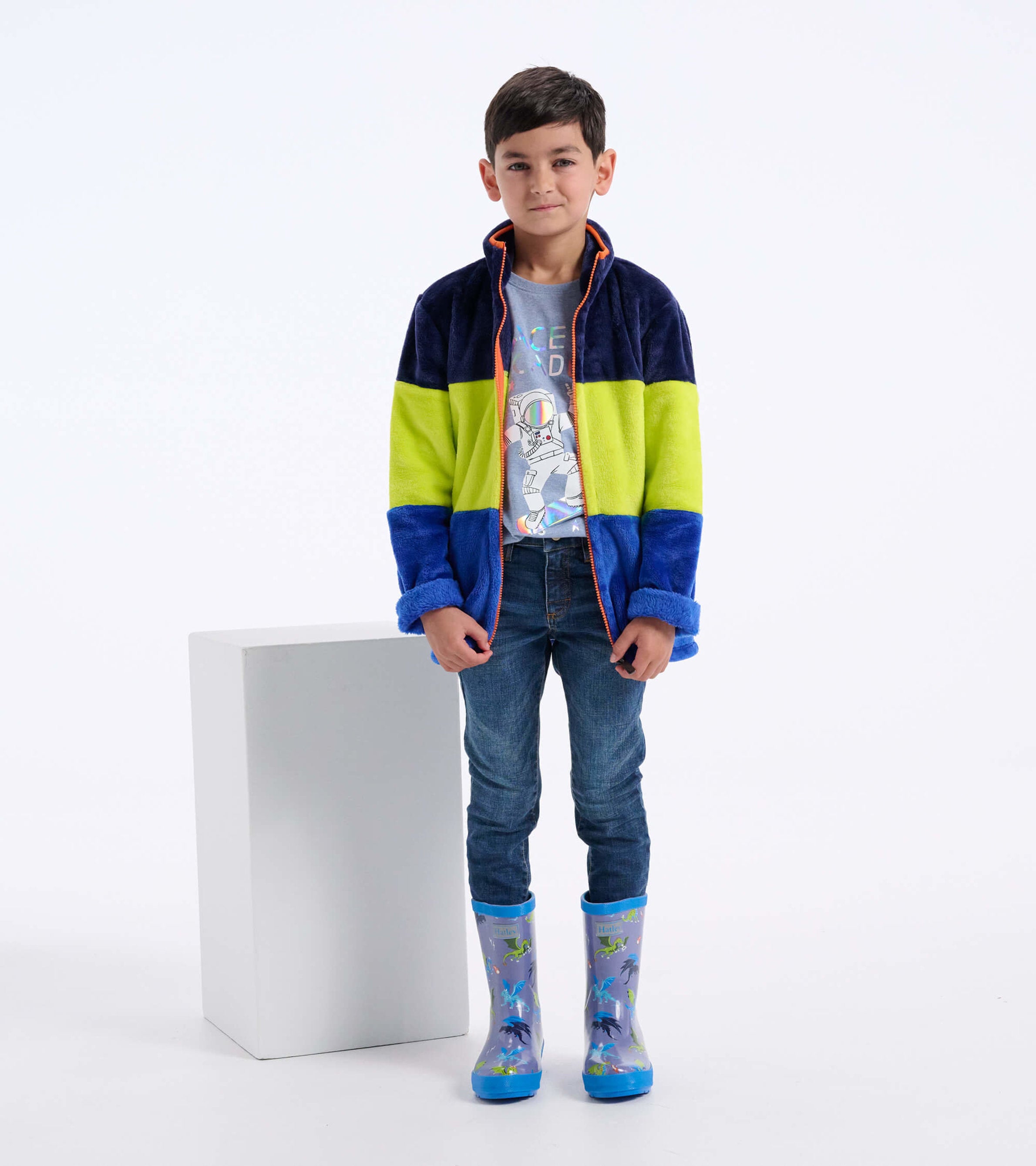 Kids Blue Green Fleece Jacket