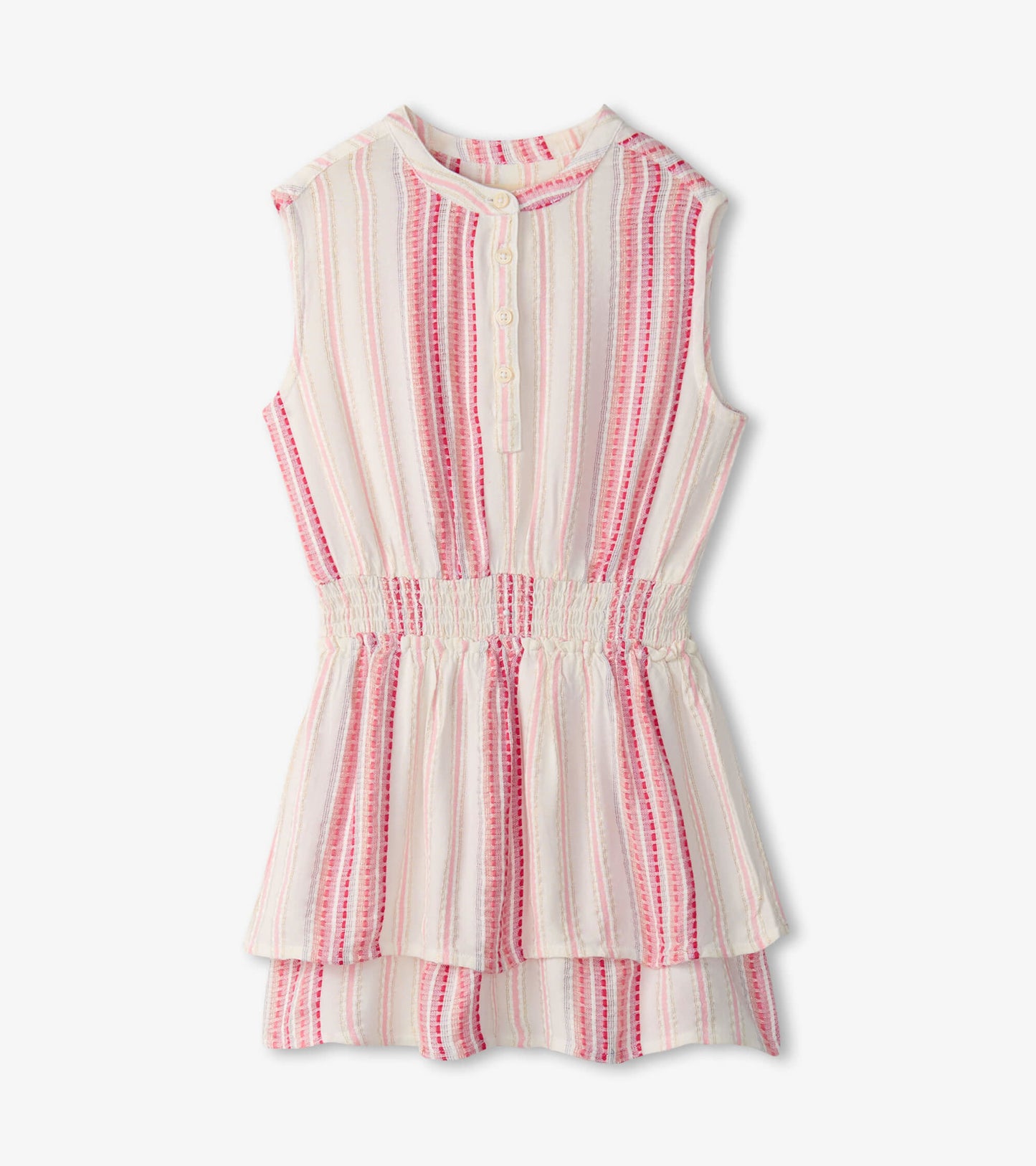 Robe à taille froncée – Ruban à rayures